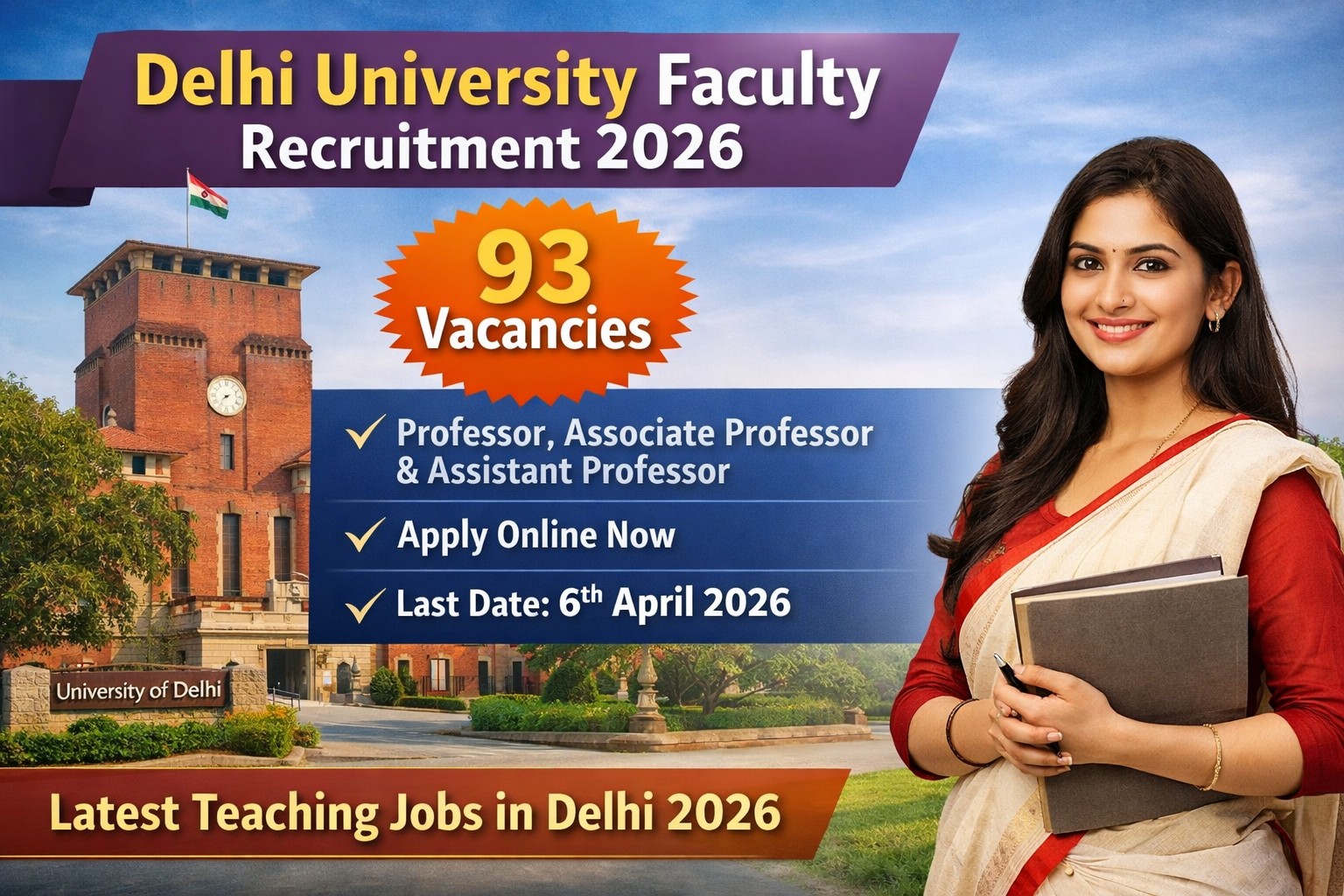 Delhi University Teaching Recruitment 2026 – Apply Online